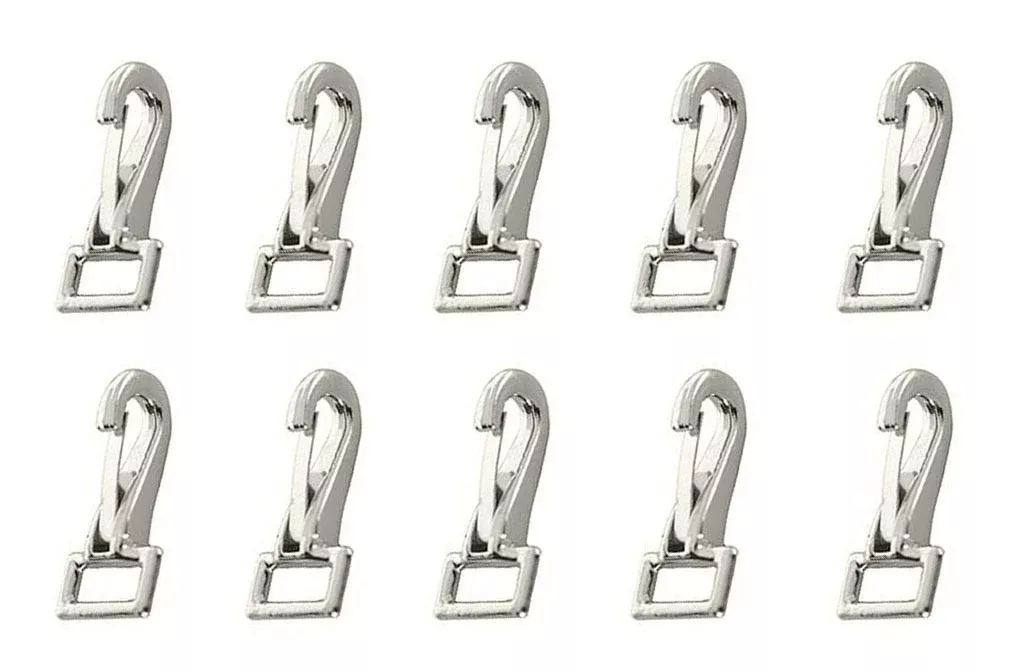1/2" x 1-1/2" Nickel Plated Loop-Eye Spring Loaded Snaps 40326