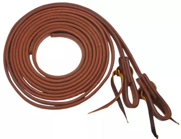 1/2" X 8' long oiled harness leather split reins