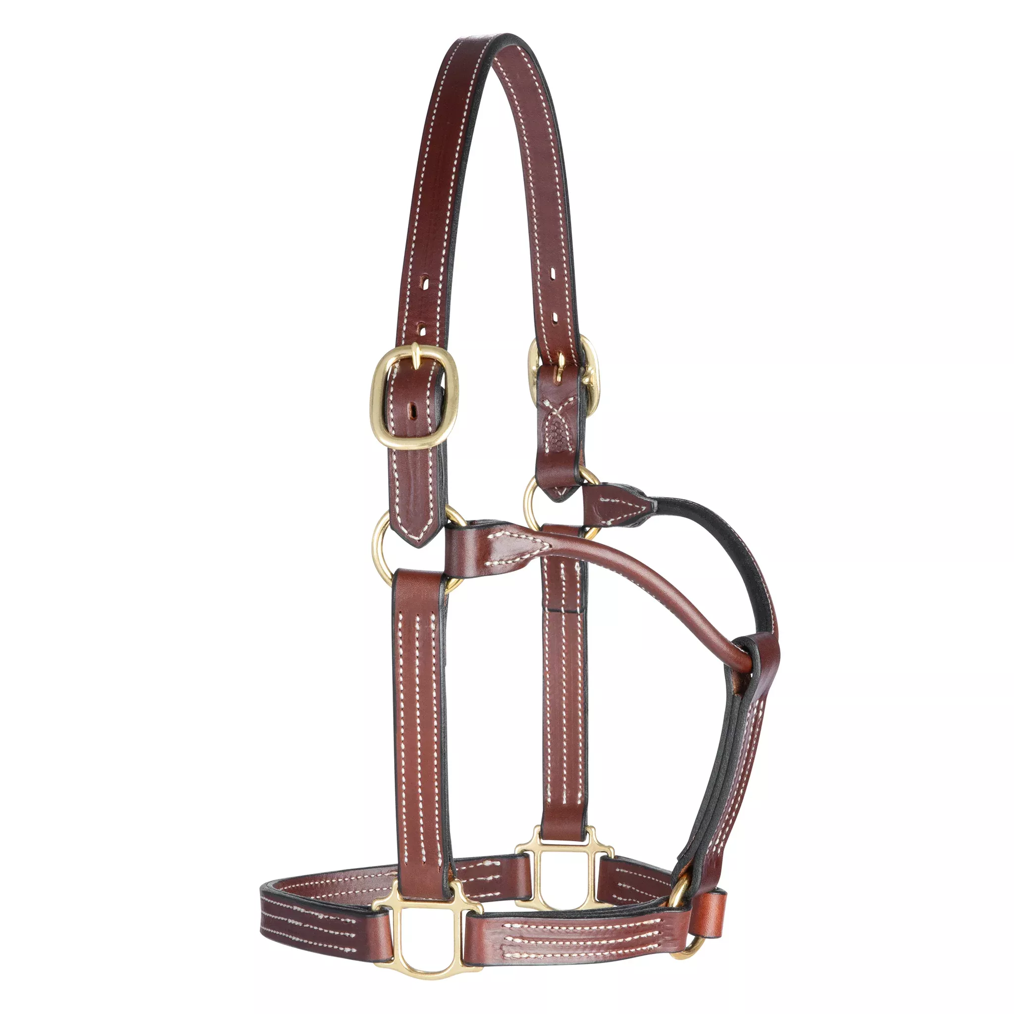 1" Triple Stitch Non-Adjustable Leather Halter