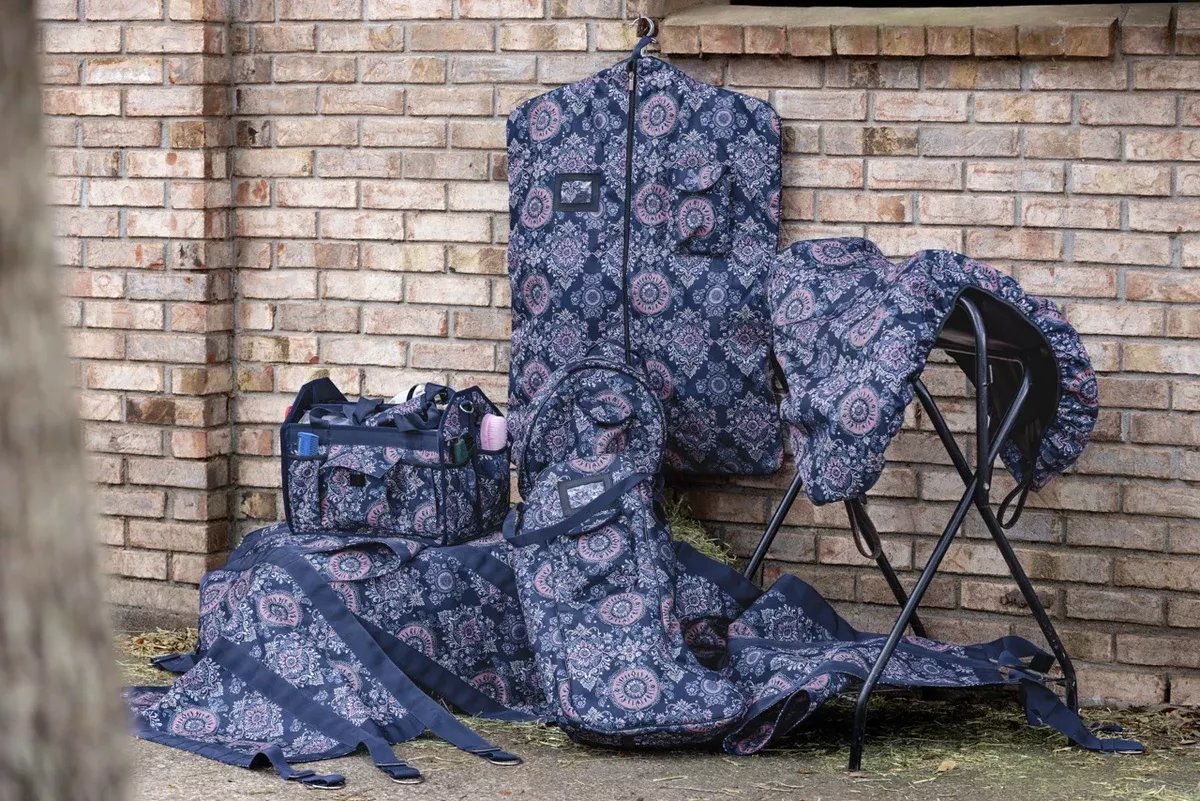 1200D Saddle Cover - Navy Paisley