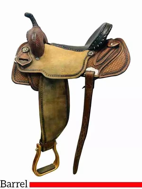 14.5Inch Used Double J Lynn McKenzie Special Barrel Saddle