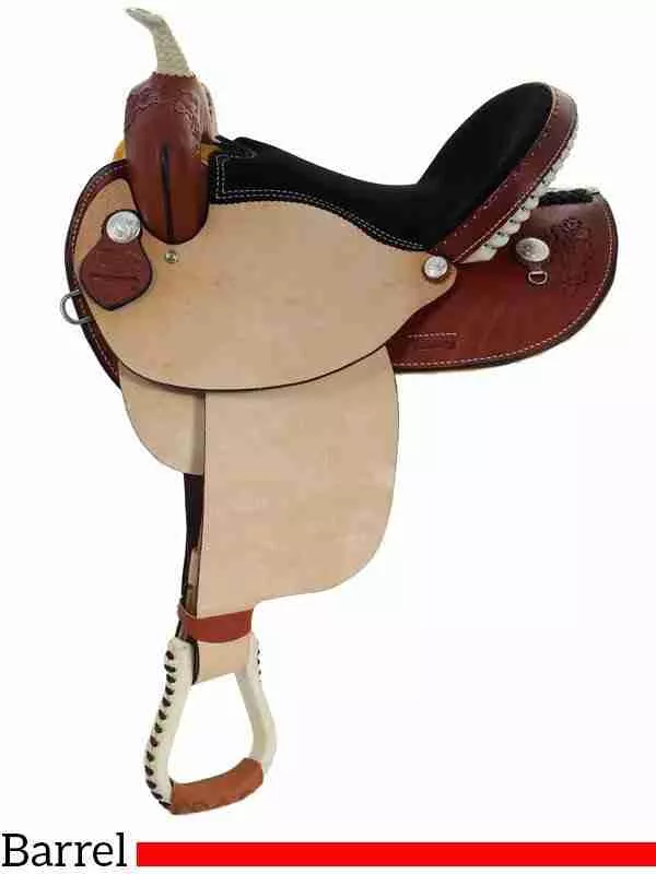 14" to 16" Dakota Oak Leaf Barrel Racing Saddle 300