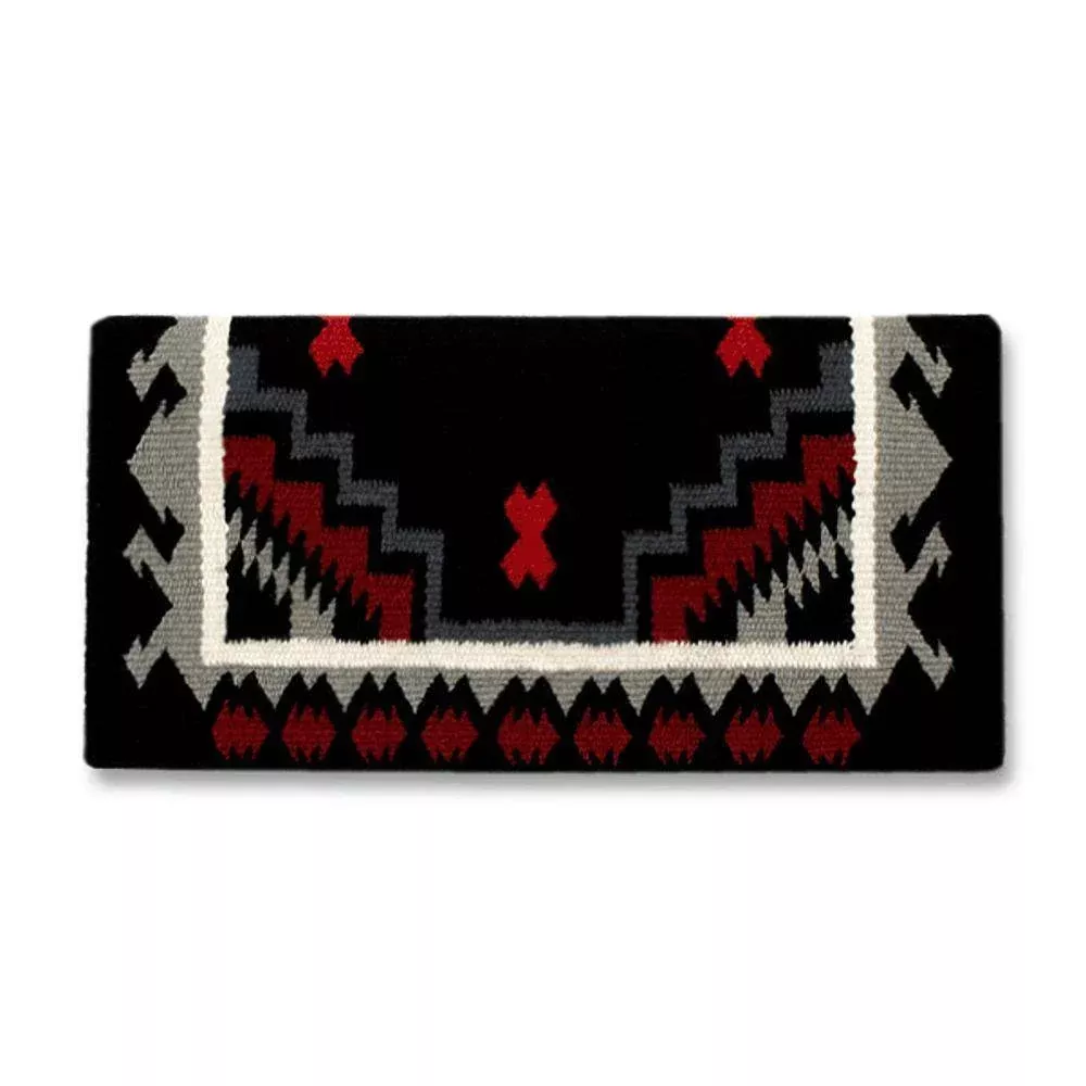 1438-6 Mayatex 38x34 Haymaker Wool Blanket BLK GRY RED