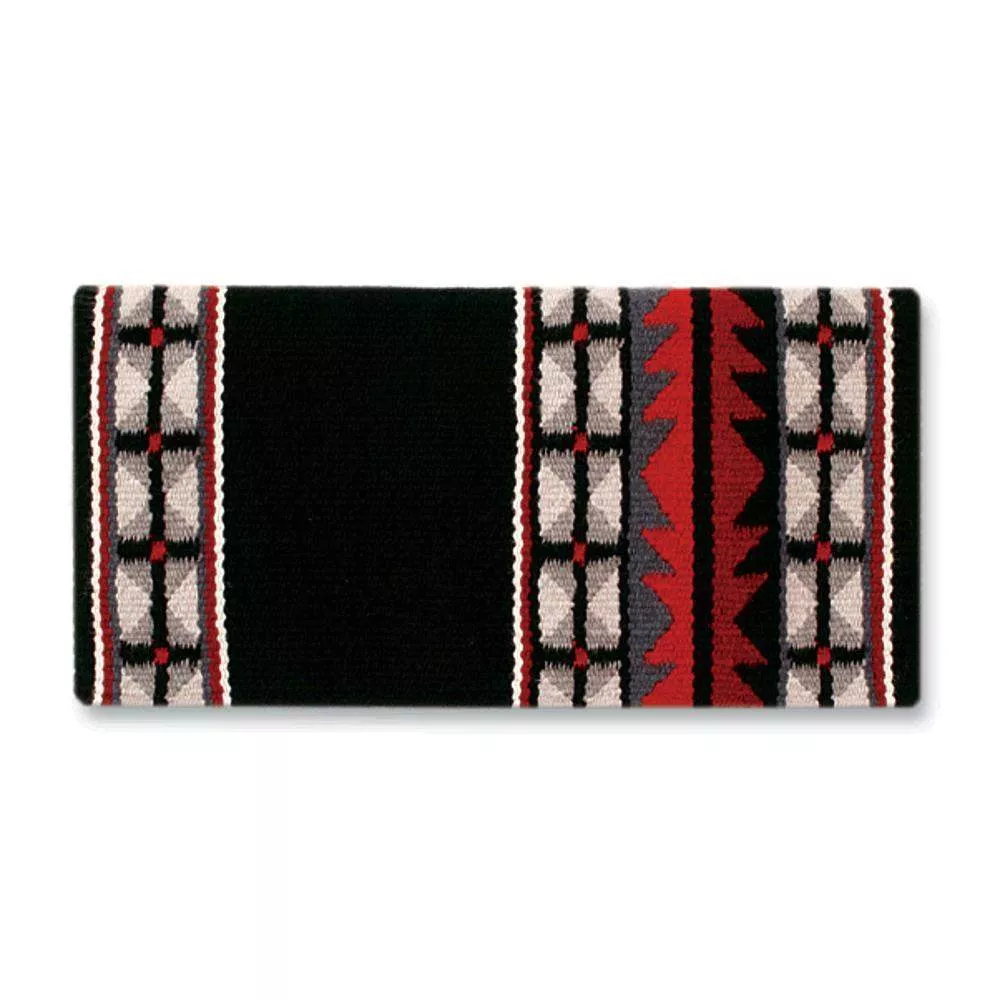 1448-1 Mojave Wool Blanket Black Ash Chocolate Red