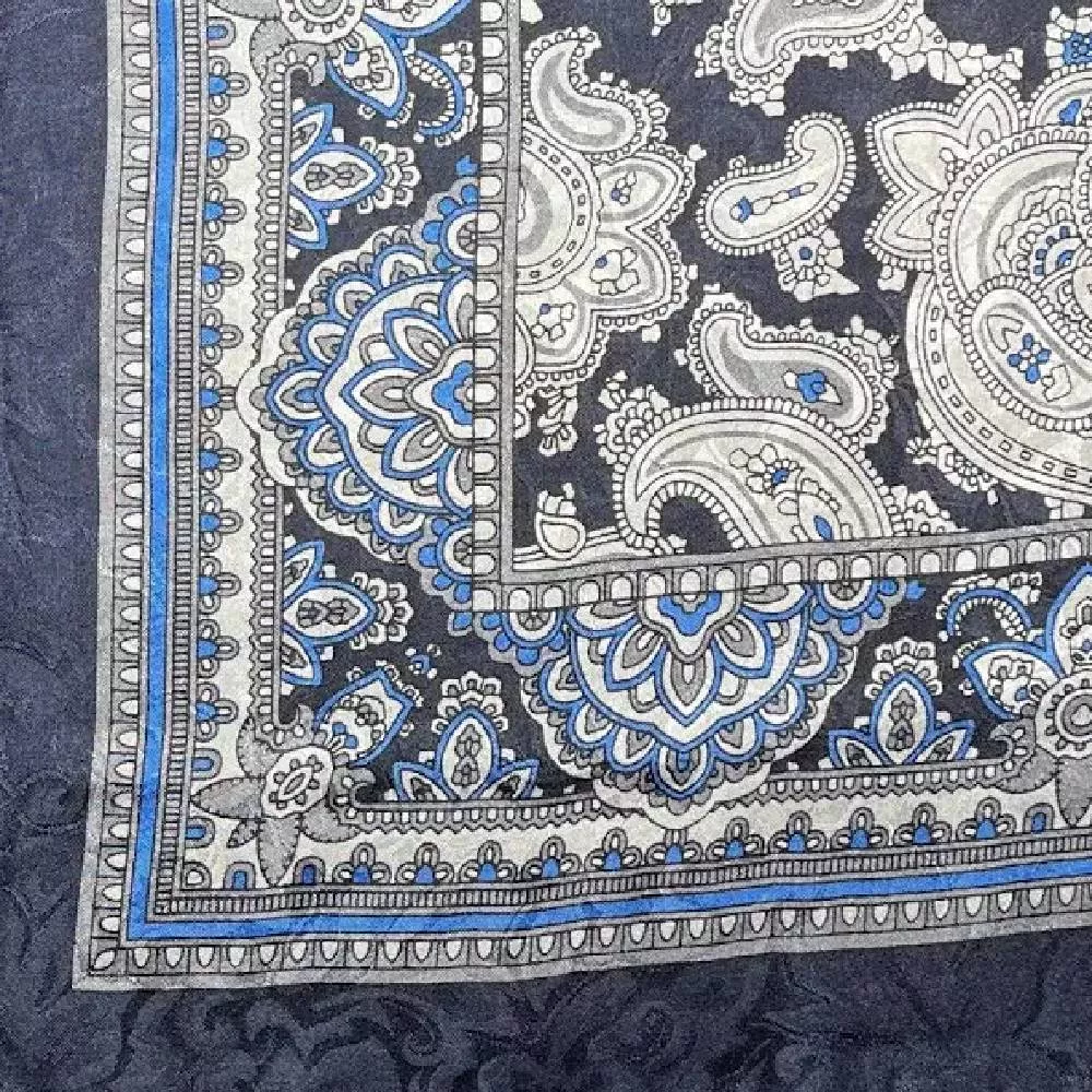 20" Paisley Silk Scarf - Blue