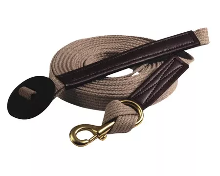 25' Cotton Lunge Line with Rubber Butt & Padded Handle
