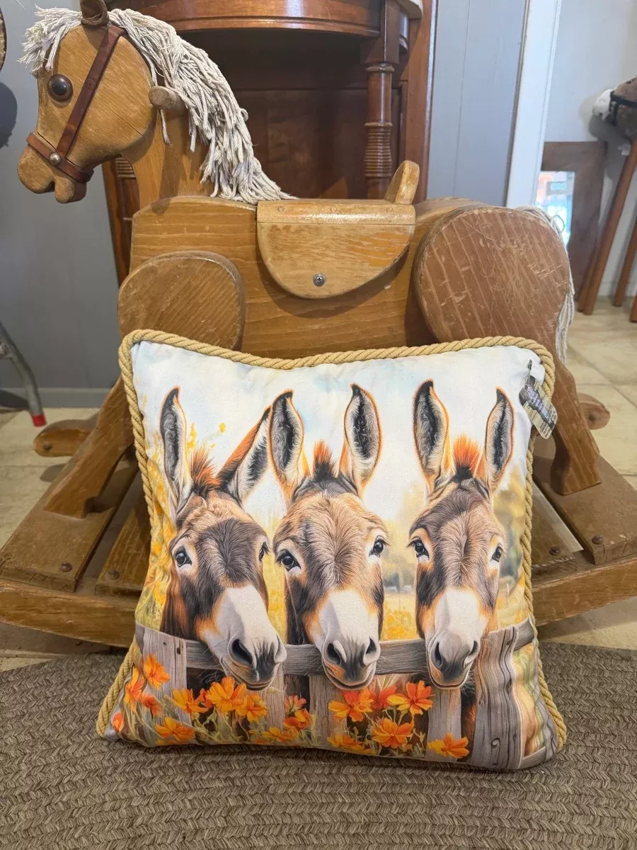 The 3 Amigos Donkey Pillow - Decorative Pillow CTR1164