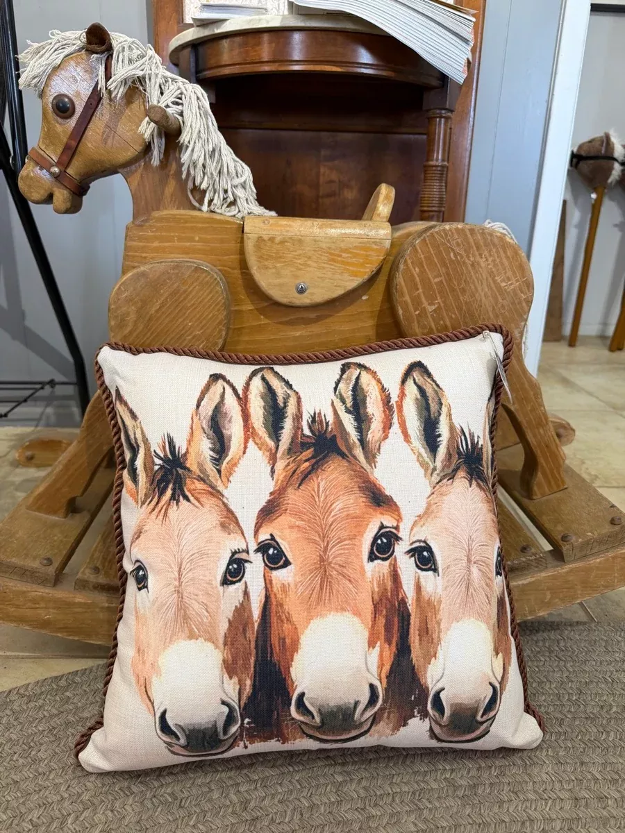 The 3 Amigos Donkey Pillow - Decorative Pillow CTR1179