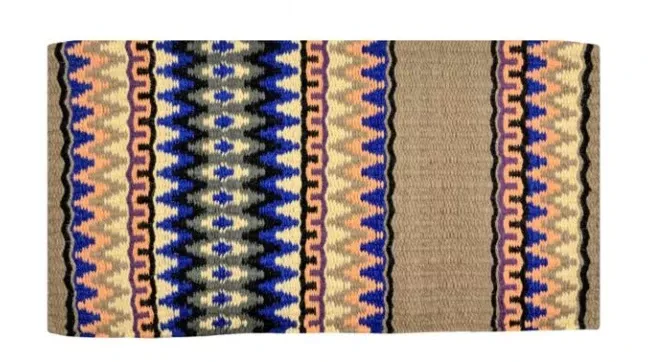 36" X 34" Wool Saddle Blanket with Tan Accents