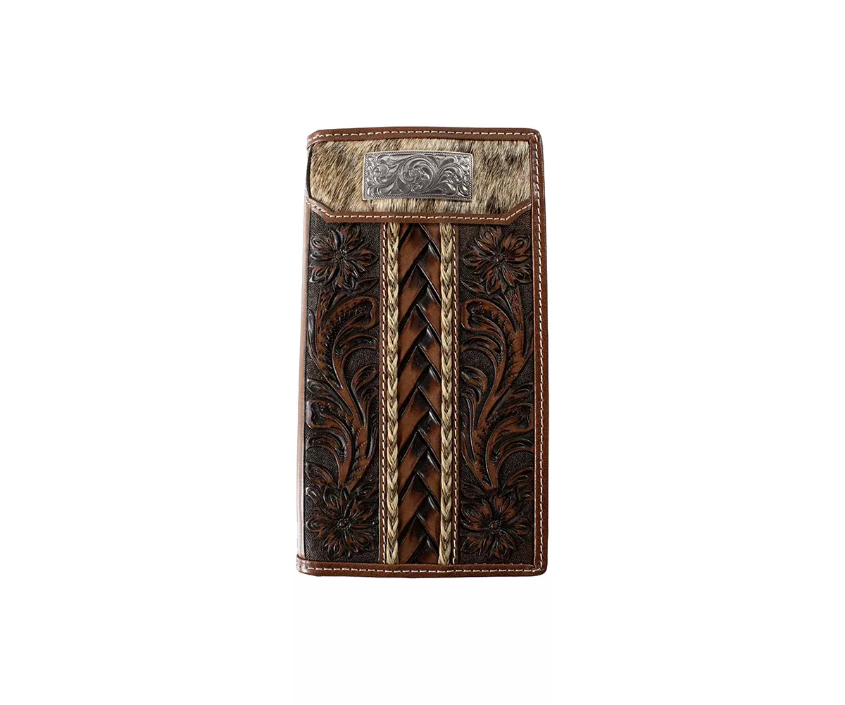 3D Tooled Horsehair Rodeo Wallet