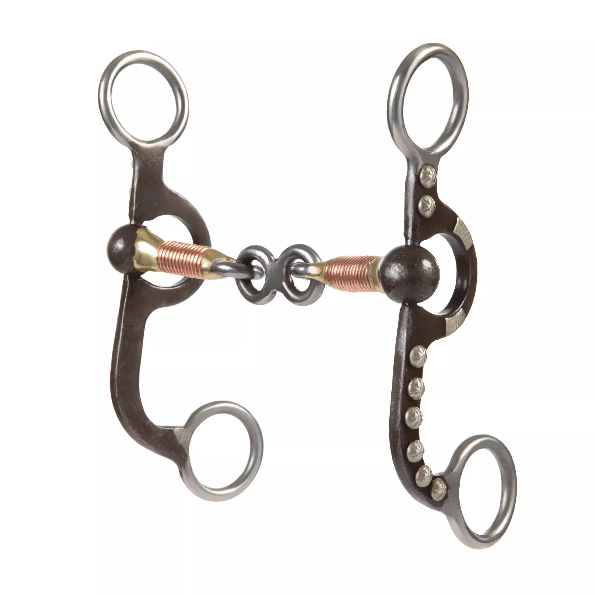 4-5/8" Pony Bit, 3-Piece Dogbone Mouth, Buffed Black