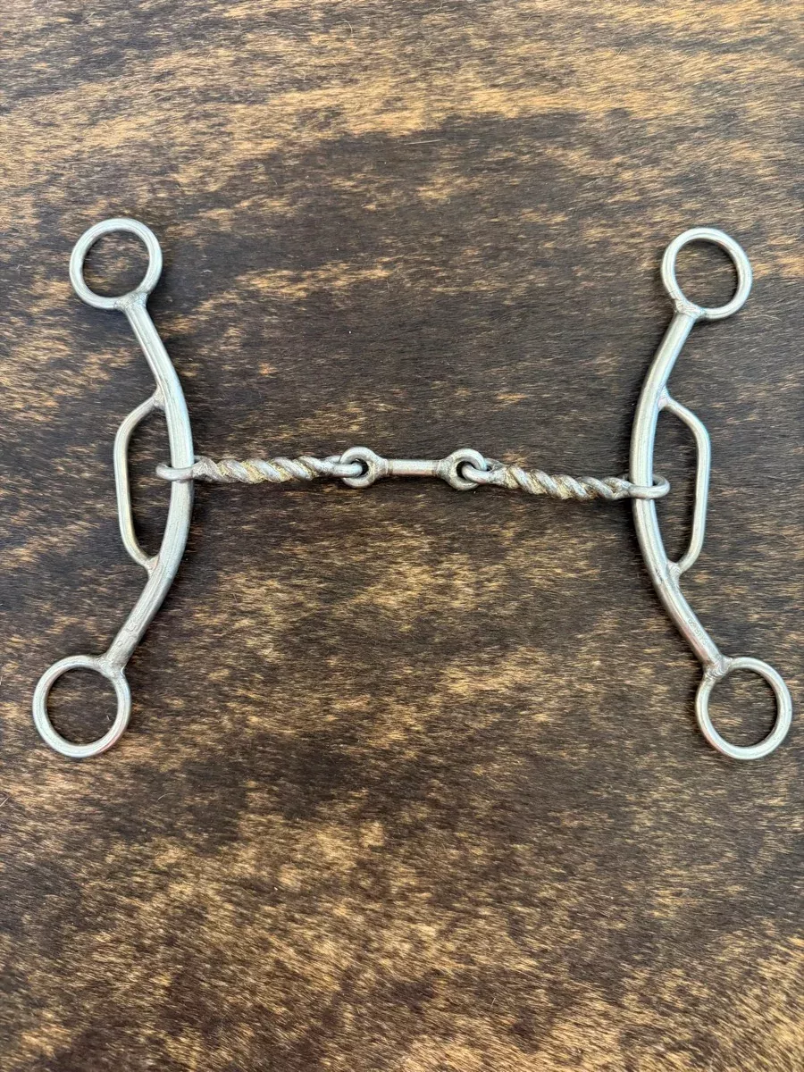 6.25 inch J & C Bits Sweet Twisted Wire Dogbone Gag BitB1353