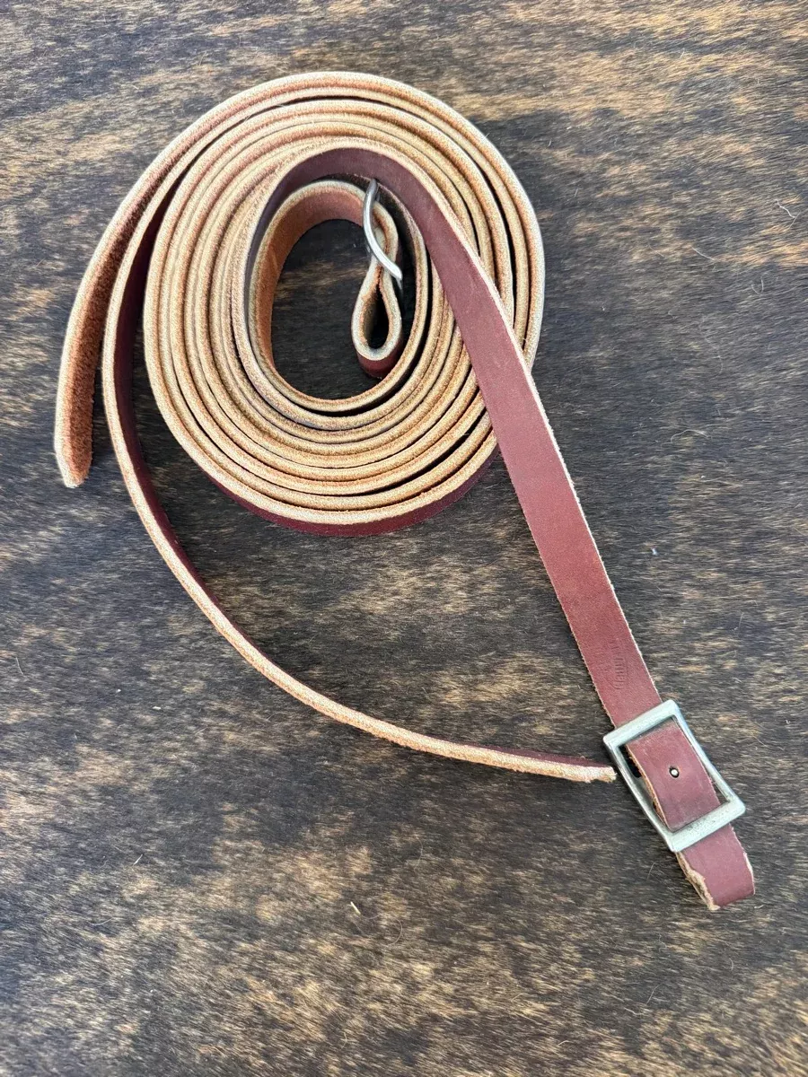 6.5 ft Buckaroo Leather Flat Leather Split Reins RN1219