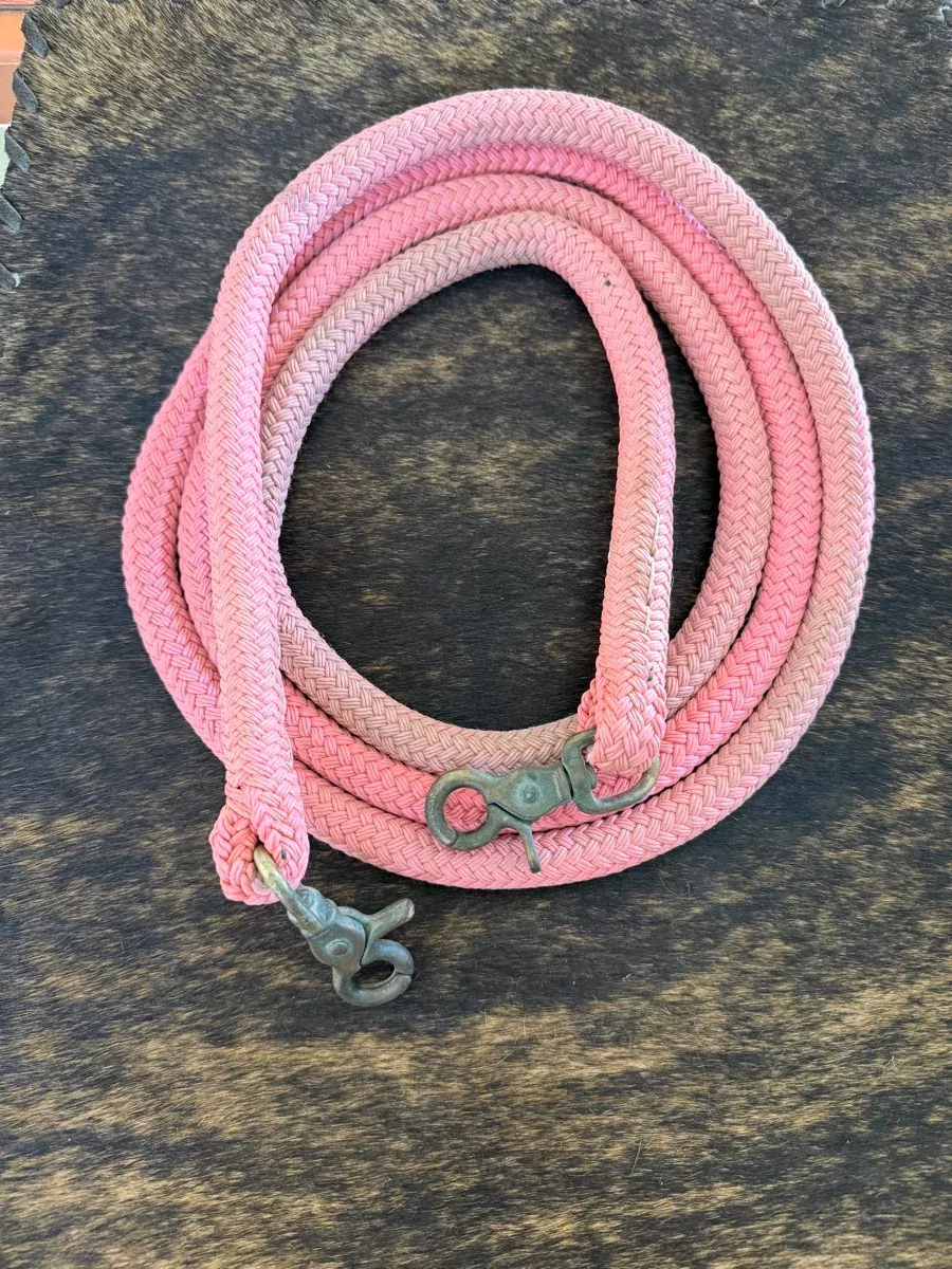 8.5 ft Pink Round Braided Western Reins RN1185