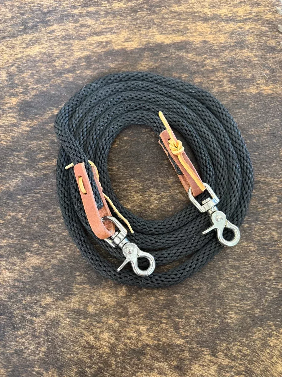 8 ft. Black Weaver Equine Poly Roper ReinsRN1216