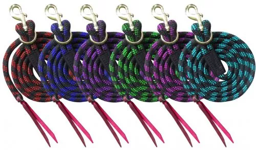 8' NYLON PRO BRAID LEAD ROPE WITH REMOVABLE BRASS SNAP