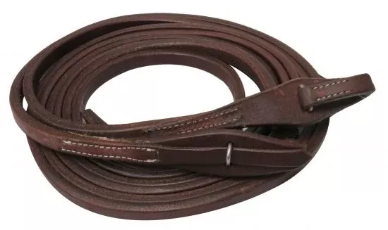 8ft X 5/8" Oiled harness leather split reins with quick change bit loops