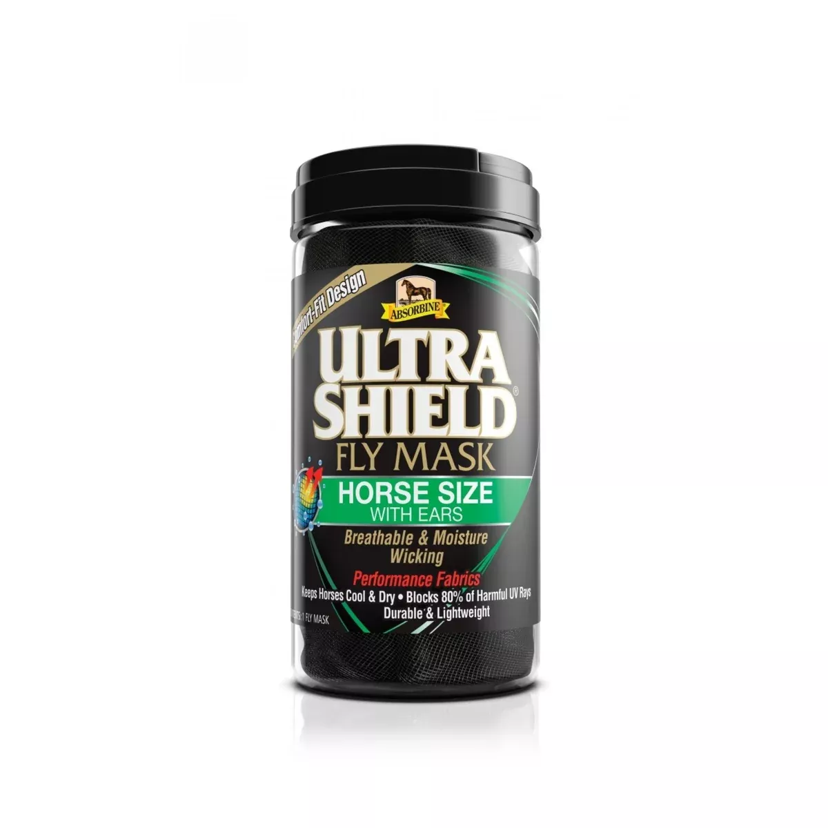 ABSORBINE ULTRASHIELD FLY MASK WITH EARS, HORSE