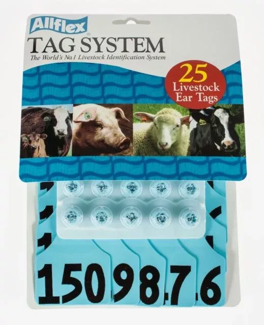 All Flex Large Female Tags, Blue, #1-25