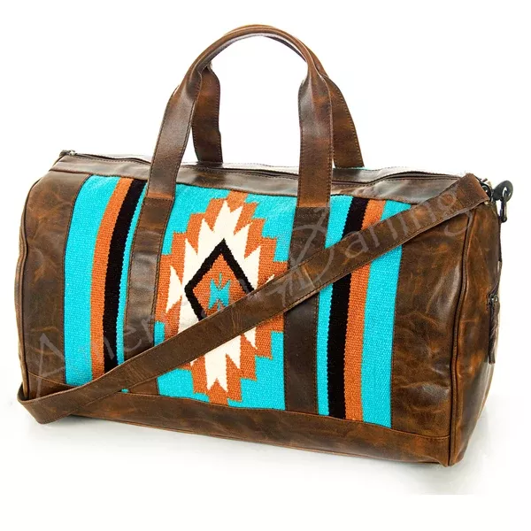 American Darling Duffel Saddle Blanket Genuine Leather Western Women Bag