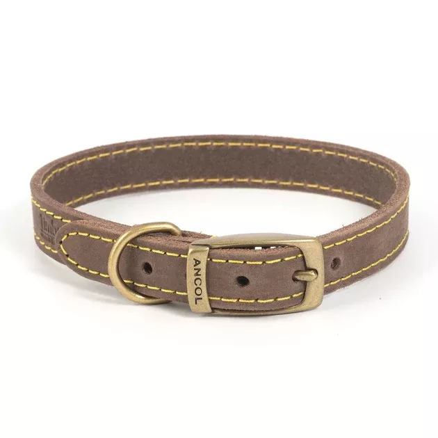 Ancol Timberwolf Leather Dog Collar Sable
