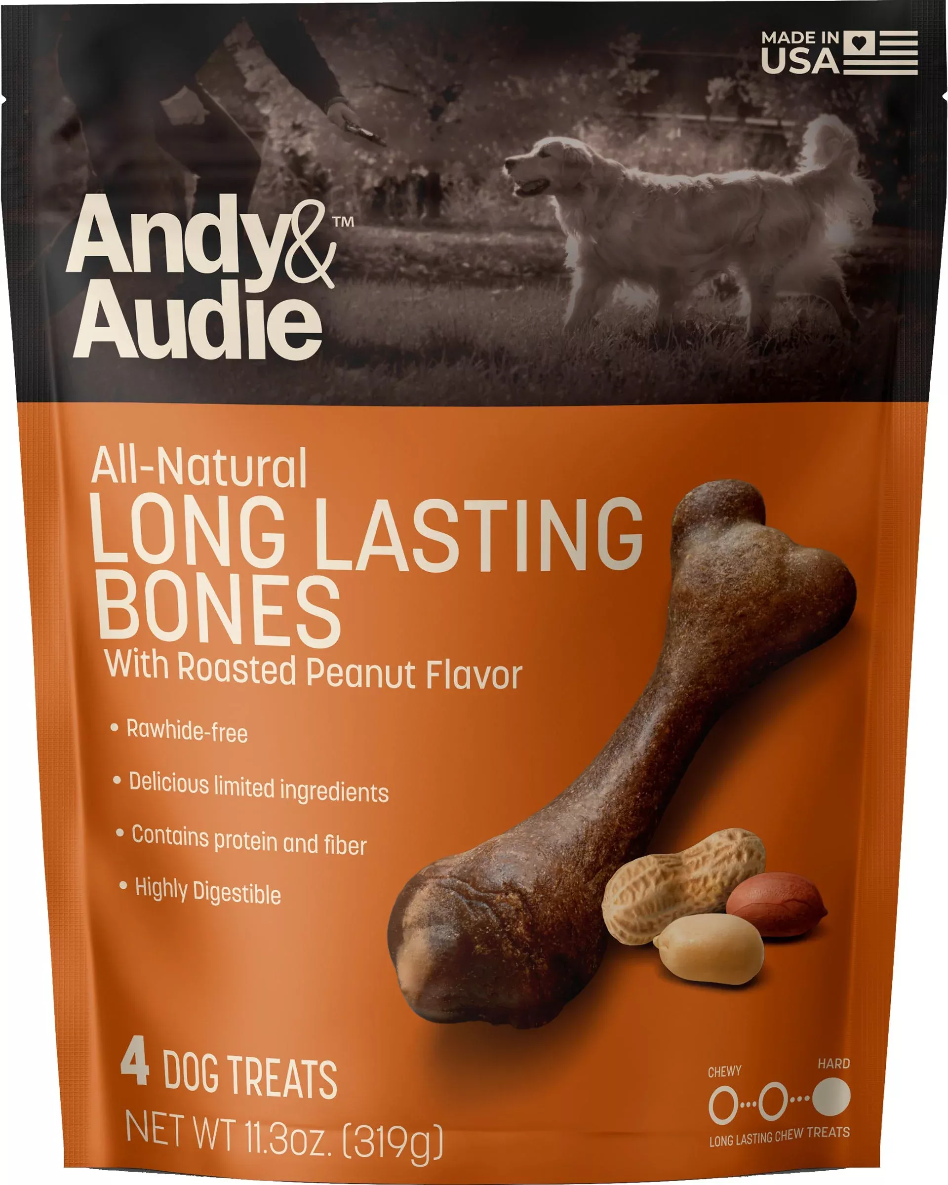 Andy & Audie Alternative Bone Chews for Dogs Medium 4 Count