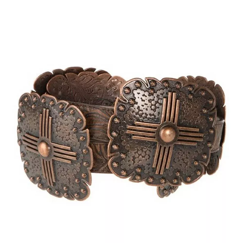 Angel Ranch Copper Concho Leather Belt