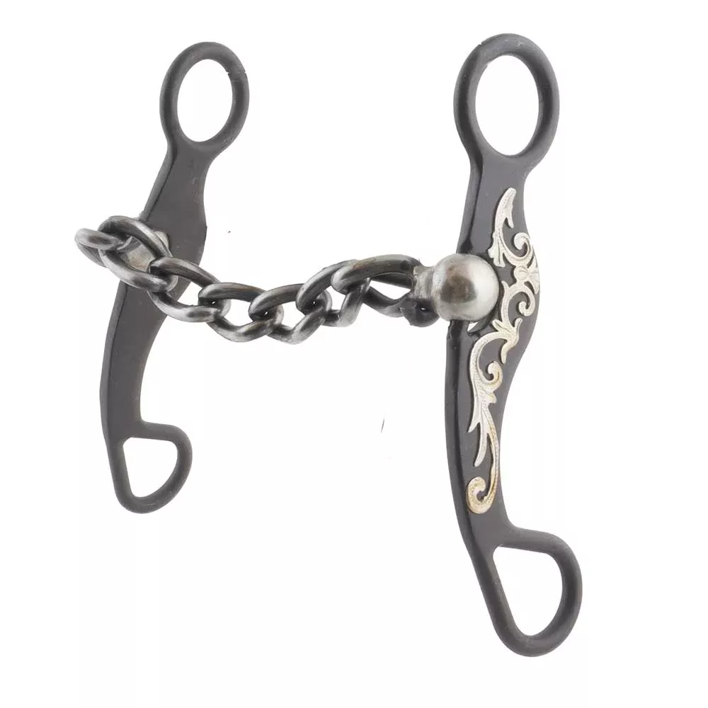 Antique Brown Floral Bit with Chain Mouth