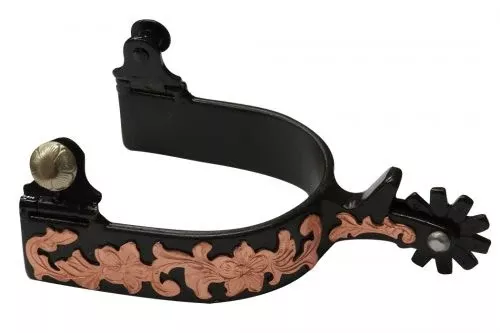 ANTIQUE BROWN SPUR WITH ROSE GOLD ENGRAVED OVERLAY