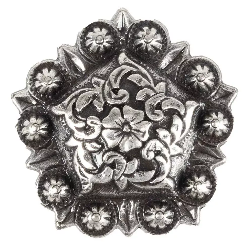 Antique Floral Coloma Pentagon Concho