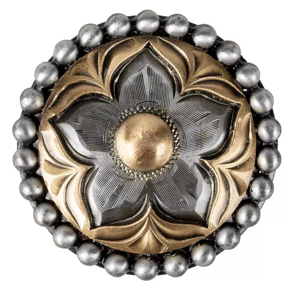 Antique Flower Concho w/Dot Edge