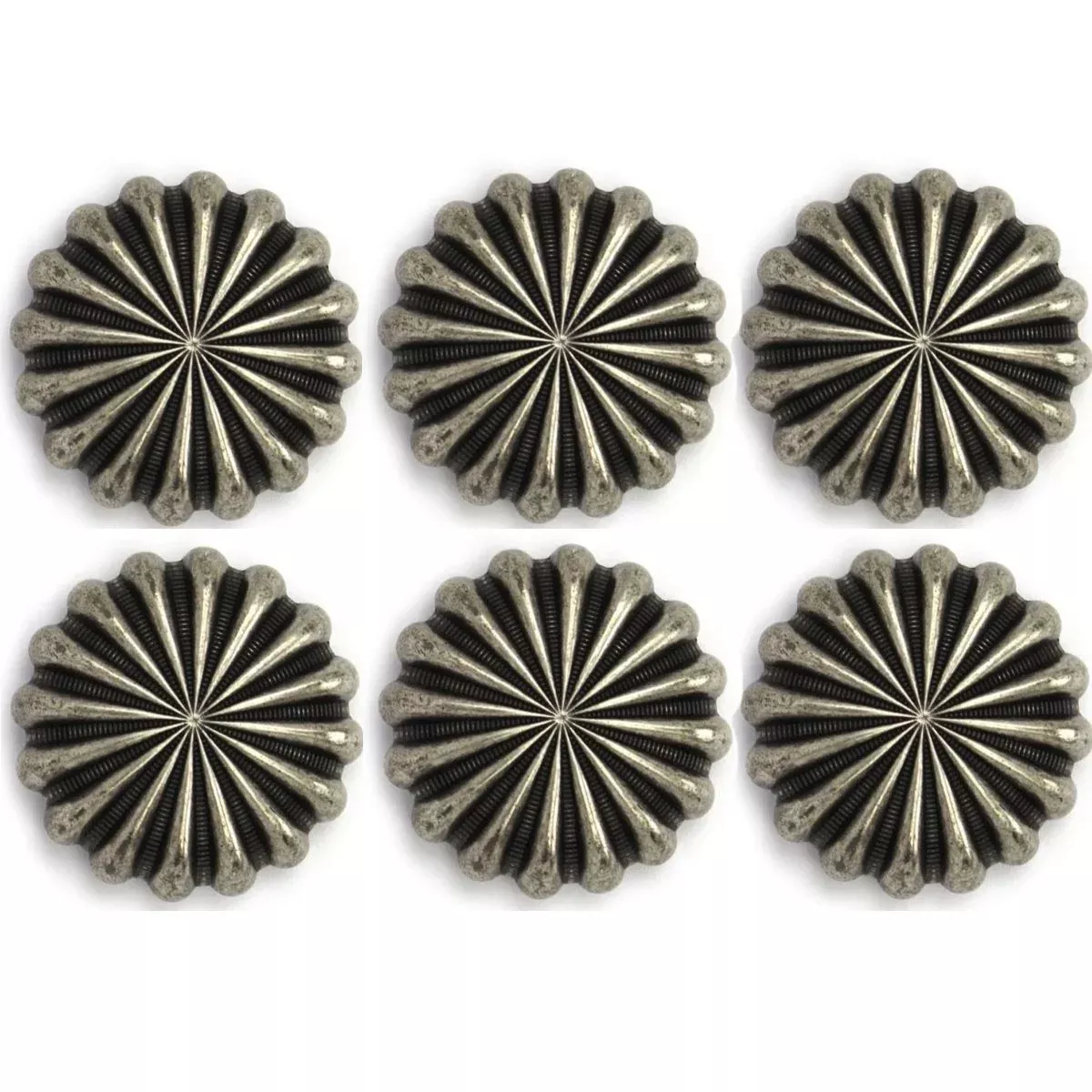 Antique Silver Parachute Concho - Set of 6