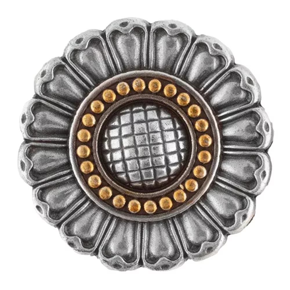 Antique Silver Sunflower Concho