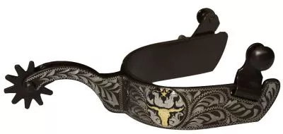 ANTIQUED BROWN SPUR WITH LONGHORN CONCHO