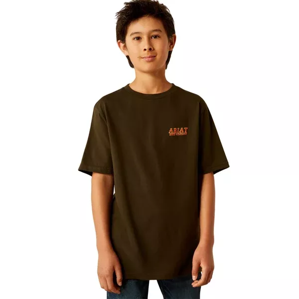 Ariat Boys T-Shirt | Armadillo On A Half Shell | Dark Olive