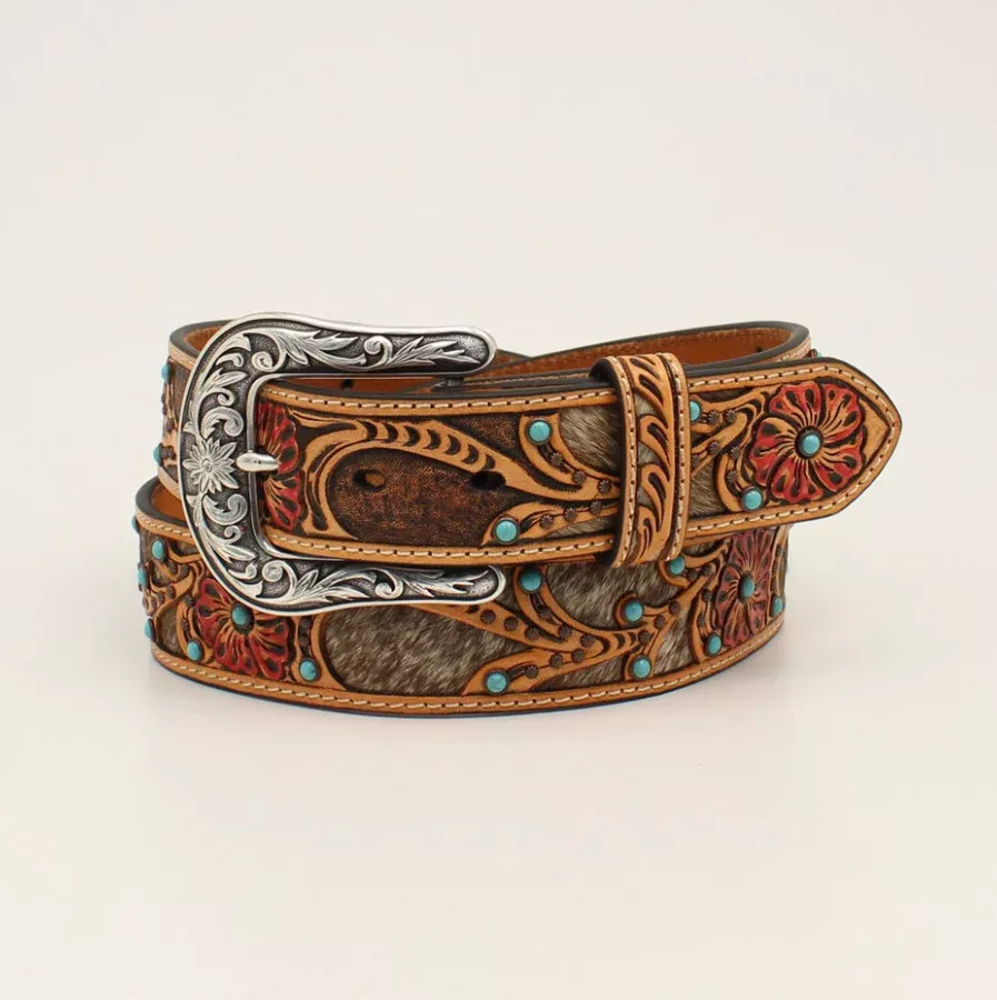 Ariat Calf Hair Underlay Red Fowler Belt
