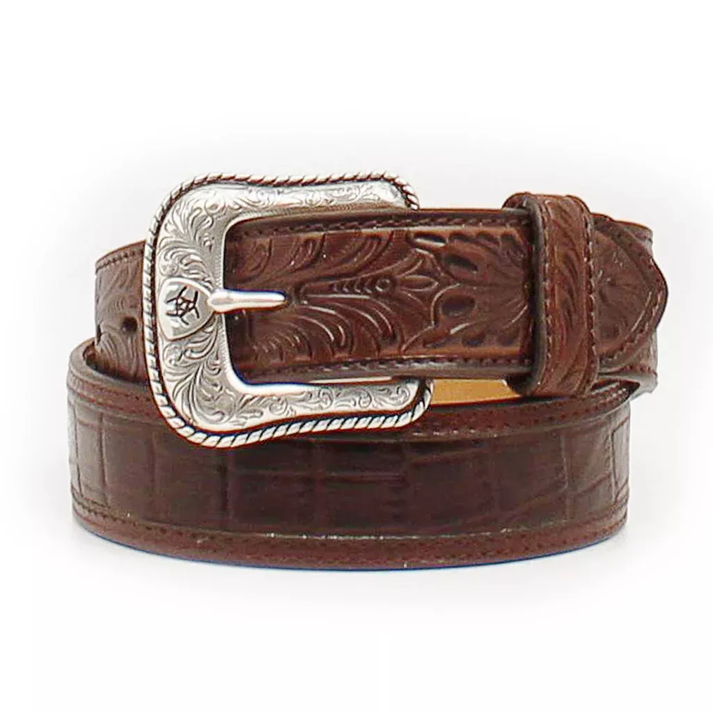 Ariat Leather Crocodile Western Belt