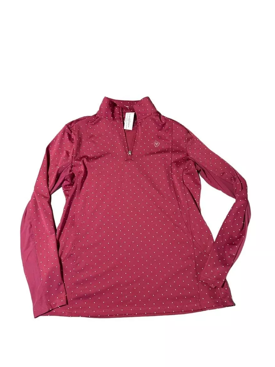 Ariat Sunshirt - Pink Polka Dot - L - USED