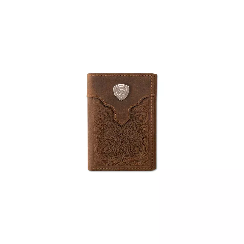 Ariat Tooled Leather Trifold Wallet