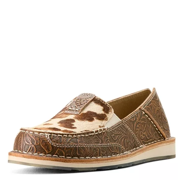 Ariat Womens Cruiser | Floral Emboss | Tan and White Brindle Hair On