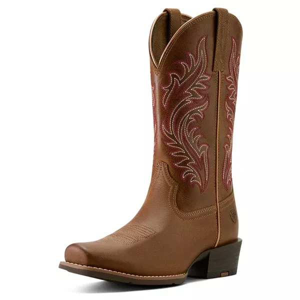 Ariat Womens Western Boots | Round Up Narrow Cutter Toe | Sorrel Crunch