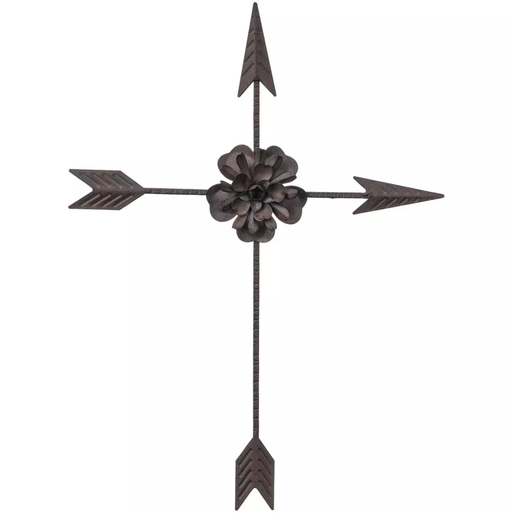 Arrow Cross with Flower Wall Décor