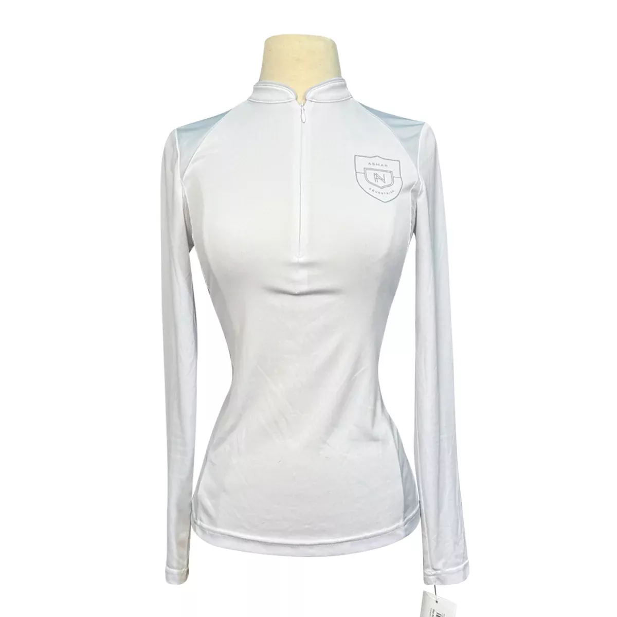 Asmar Equestrian 1/4 Zip Training Shirt in White - Women's XS