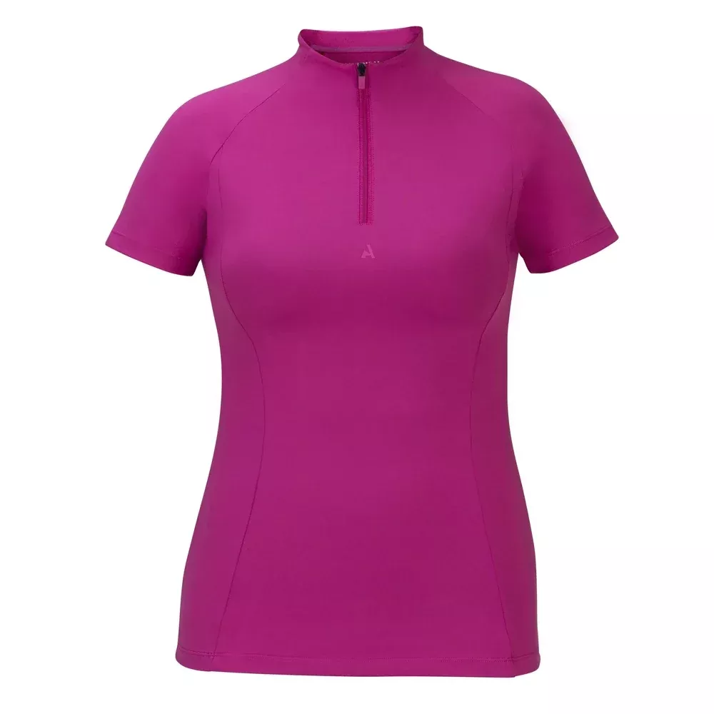 Aubrion Young Rider React Short Sleeve Base Layer - Fuchsia