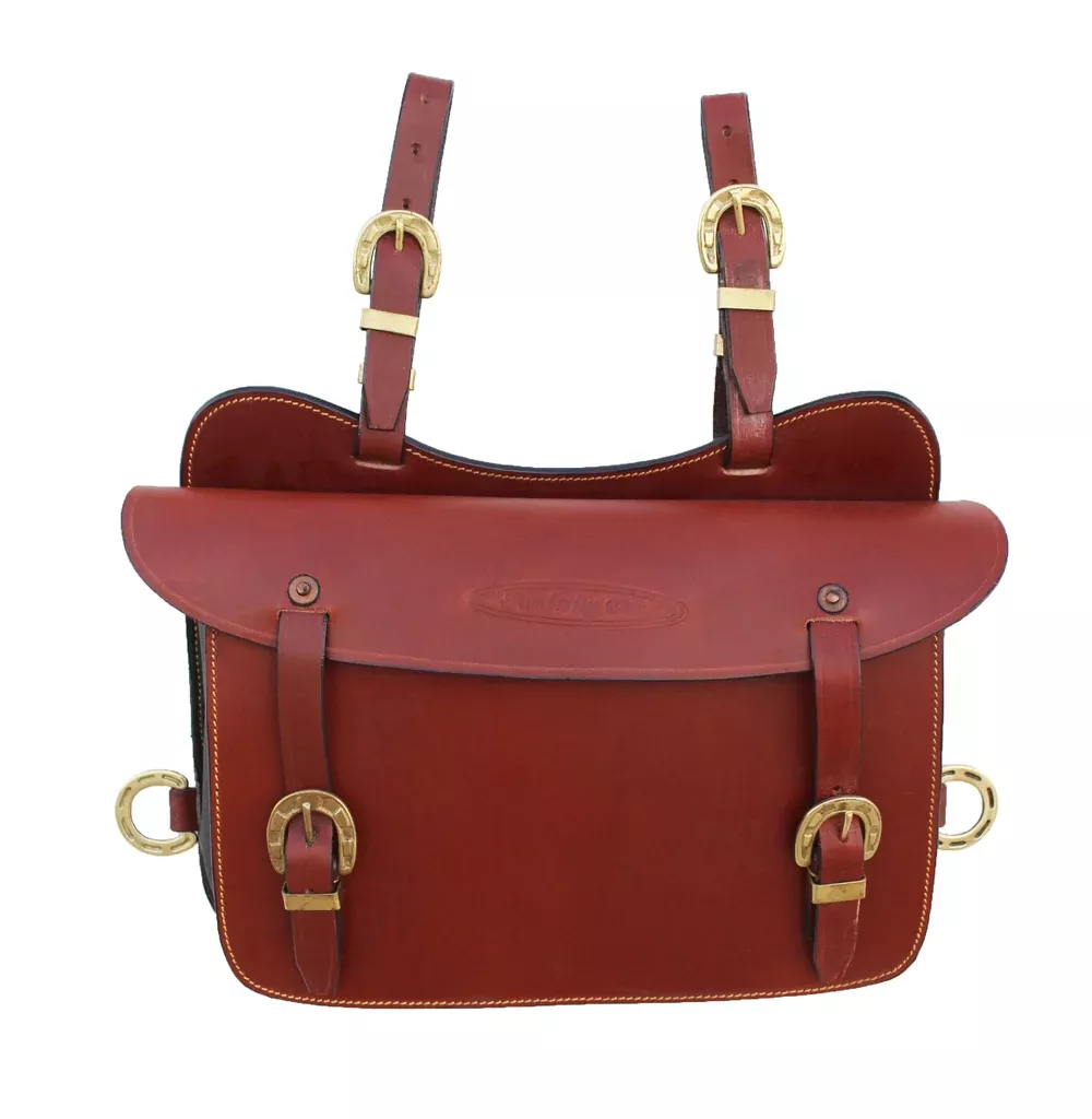 Australian Premium Soft Black Leather Saddle Bag Pocket 109BG