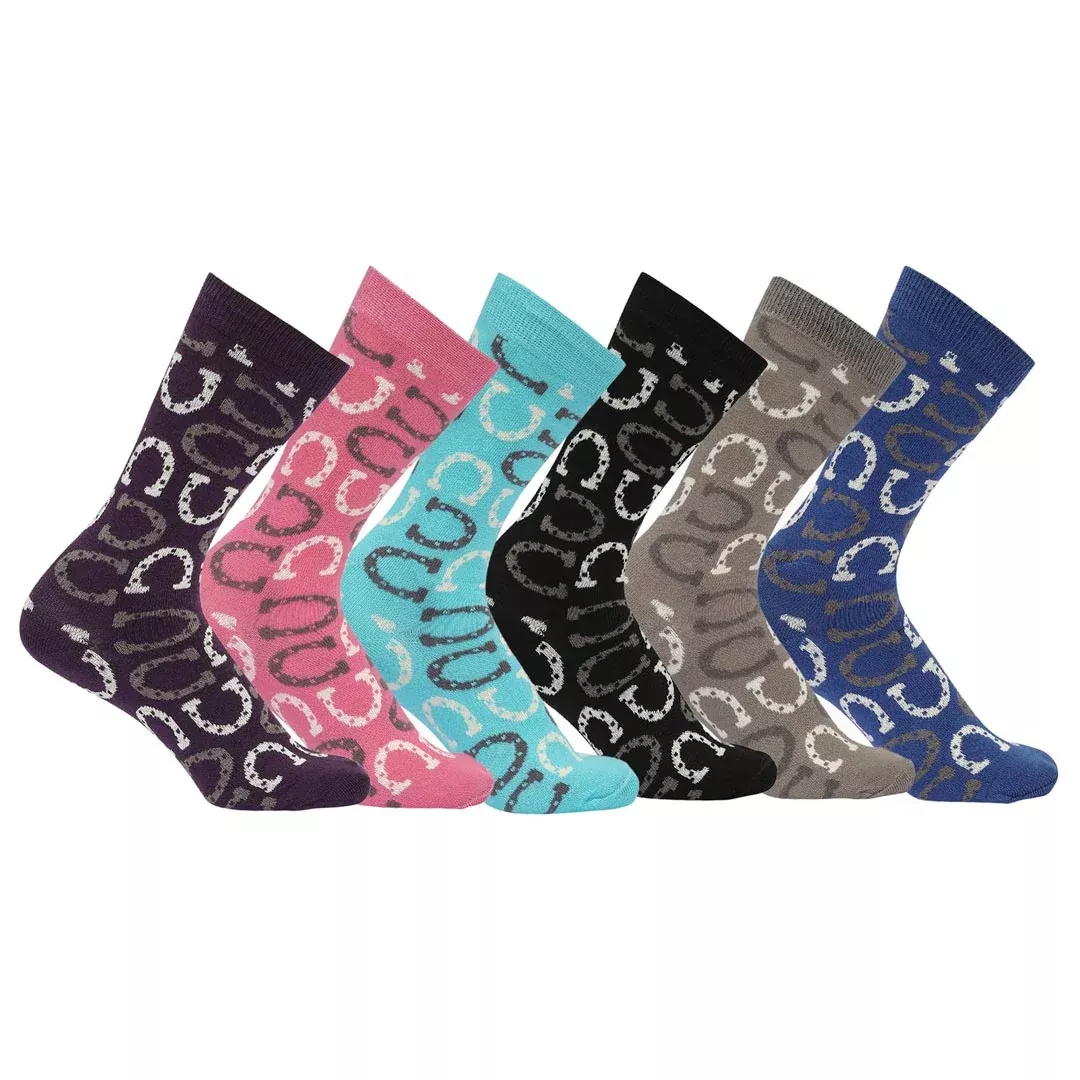 AWST Int'l Lucky Horseshoes Socks 6 pack