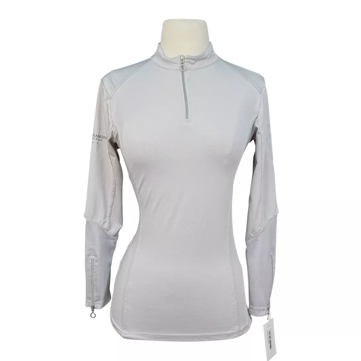 Aztec Diamond 1/4 Zip Long Sleeve Base Layer in Grey - Women's Medium