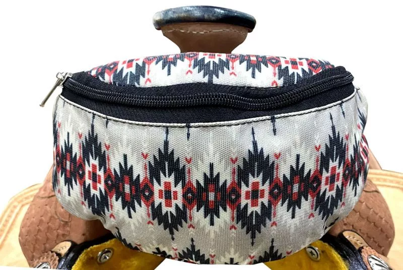 AZTEC PRINT INSULATED NYLON SADDLE POUCH