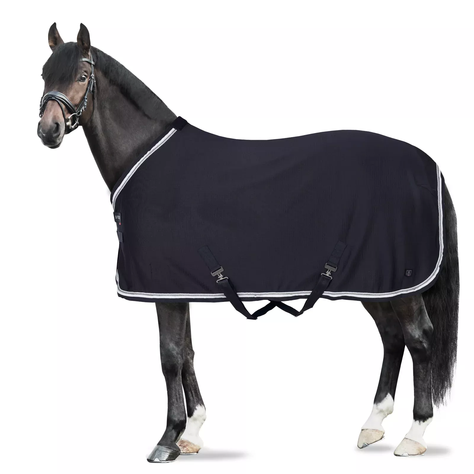 B Vertigo Cameron Double Corded Show Cooler Blanket - Dark Navy