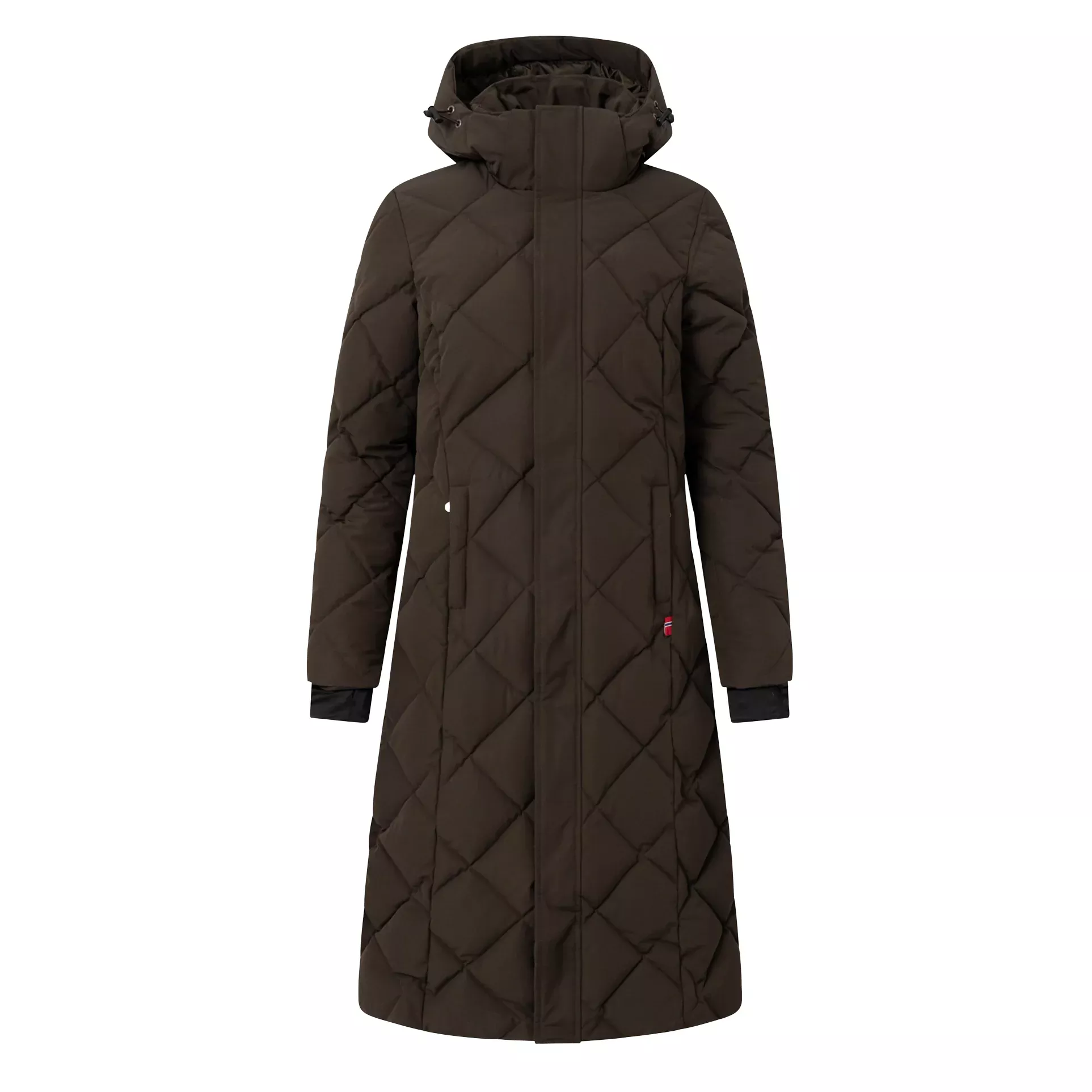 B Vertigo Gem Womens Waxed Padded Long Coat - Turkish Coffee